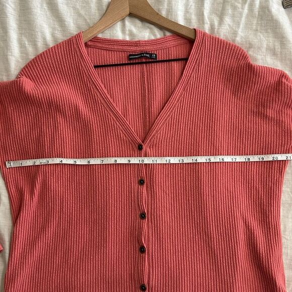 Vintage Abercrombie & Fitch ribbed button down henley cardigan top - Picture 6 of 7